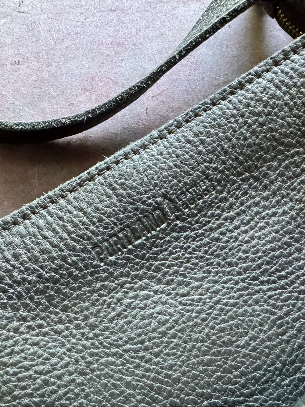 Portland Leather Pebbled Black Triangle Shoulder Bag - Picture 5 of 7